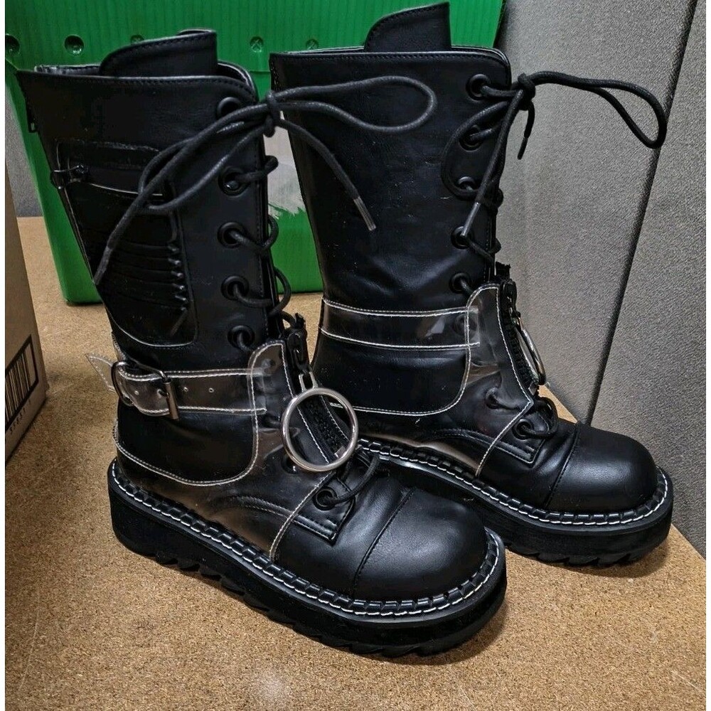 Demonia Lilith-271 Black Boots Size 10 But Really Size 7.5